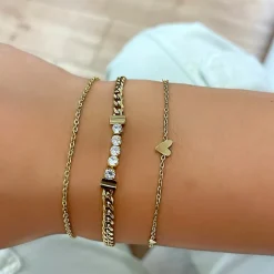 5 Stone Armband | 18K vergoldet