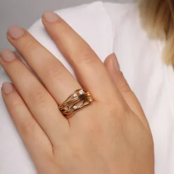 5 Stone Ring | 18K vergoldet