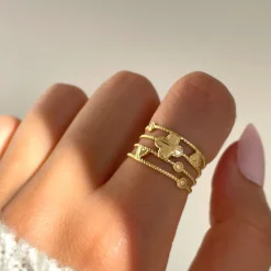 Art Clover Ring | 18K vergoldet