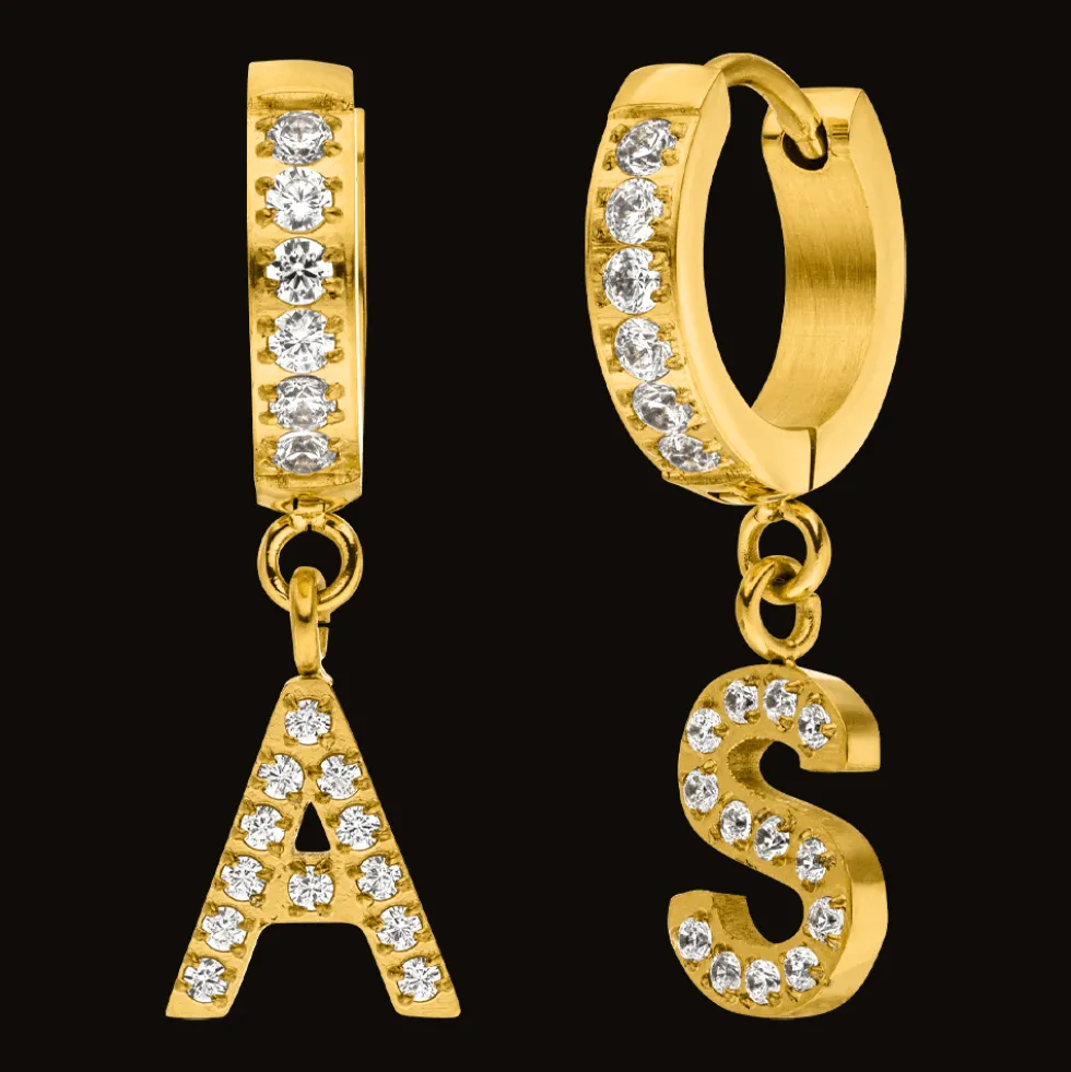 Chunky Alphabet Ohrringe | 18K vergoldet
