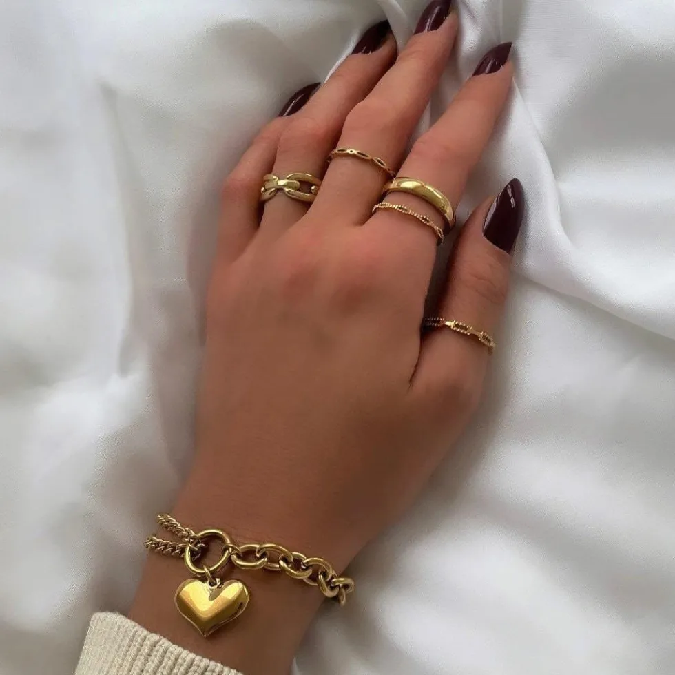 Chunky Heart Armband + Gravur