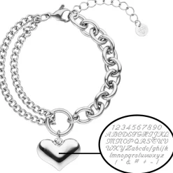 Chunky Heart Armband + Gravur