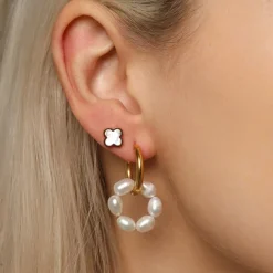 Clover Perlmutt Ohrstecker | 18K vergoldet