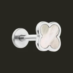 Clover Perlmutt Piercing | 18K vergoldet