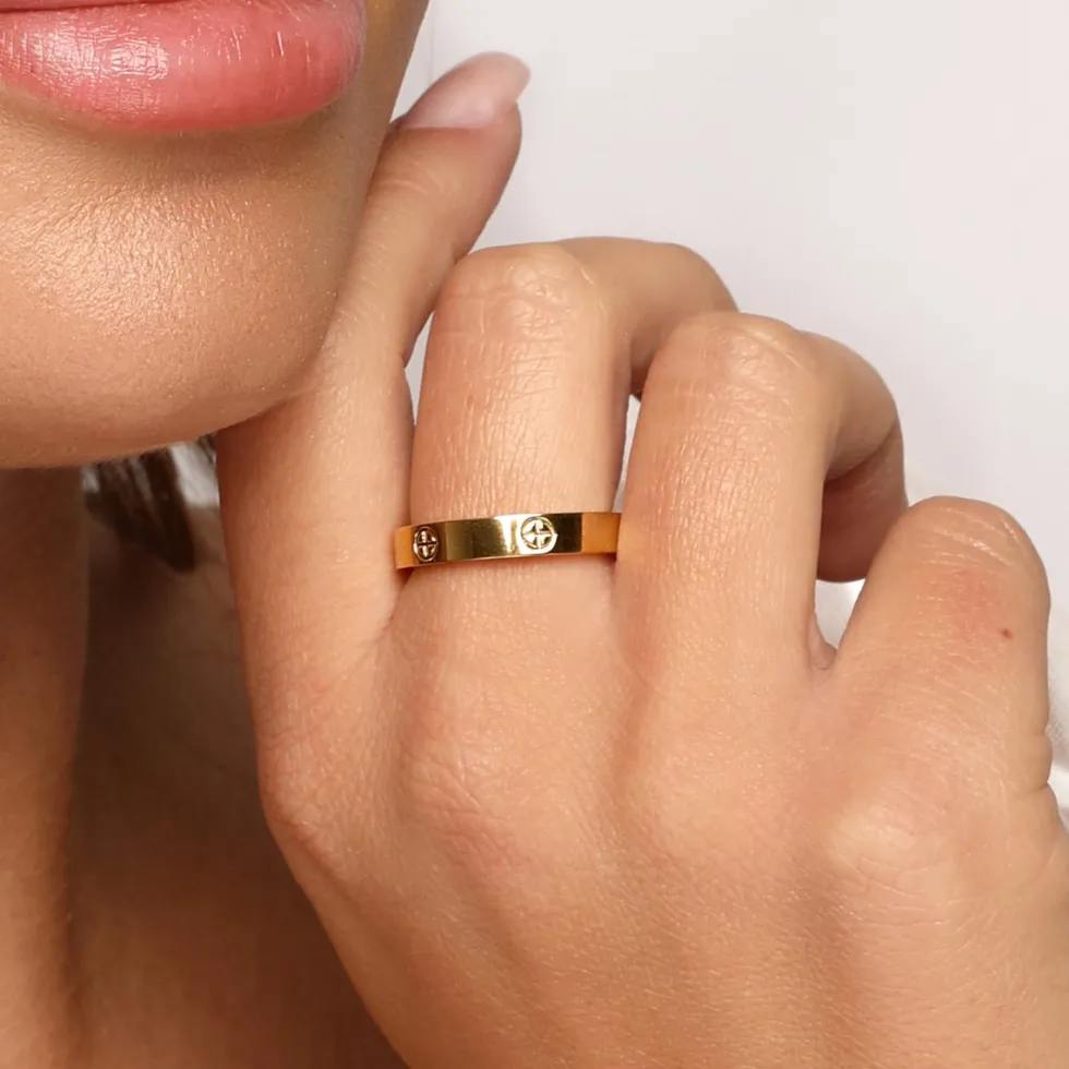 Crossed Arianna Ring | 18K vergoldet