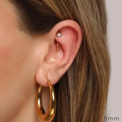 Crystal Ball Rook Piercing | Chirurgenstahl