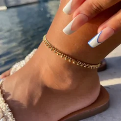 Dots Fußkette | 18K vergoldet