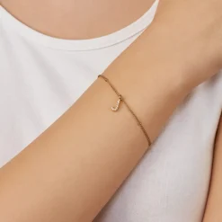 Dots Letter Armband | 18K vergoldet