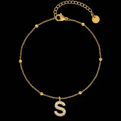 Dots Letter Armband | 18K vergoldet