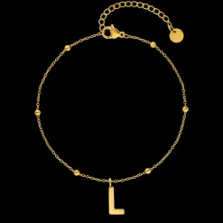 Dots Letter Armband | 18K vergoldet