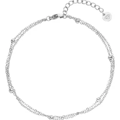 Double Beads Fußkette | 18K vergoldet