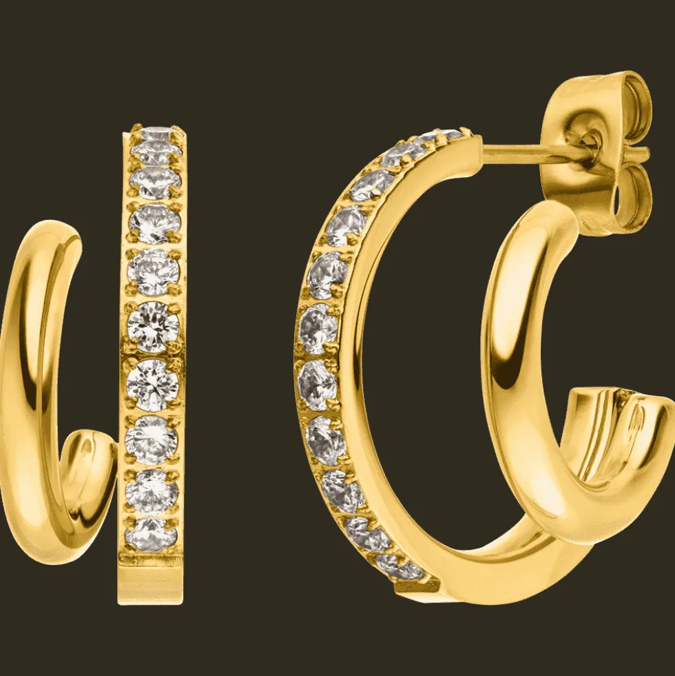 Double Glim Ohrringe | 18K vergoldet