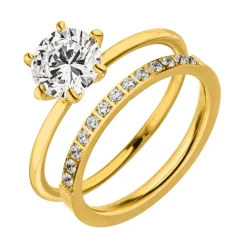 Double Rings Set | 18K vergoldet