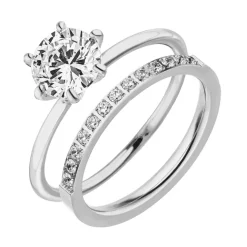 Double Rings Set | 18K vergoldet