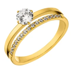 Double Shine Ring | 18K vergoldet