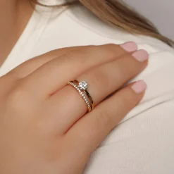 Double Shine Ring | 18K vergoldet