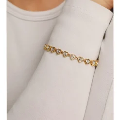 Drop Heart Armband | 18K vergoldet