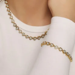 Drop Heart Armband | 18K vergoldet