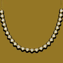 Drop Heart Halskette | 18K vergoldet