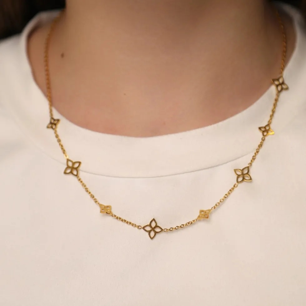 Elegant Flower Kette | 18K vergoldet