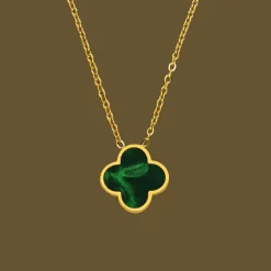 Emerald Clover Kette | 18K vergoldet