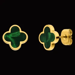 Emerald Clover Ohrstecker | 18K vergoldet