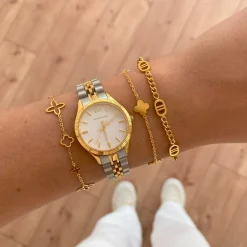 Fancy Clover Armband | 18K vergoldet