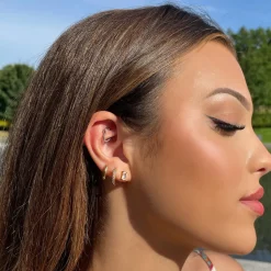 Fine Bagutte Ohrstecker | 18K vergoldet