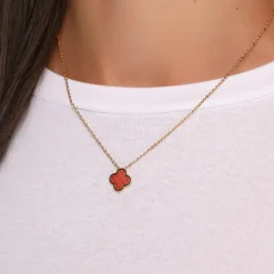 Fire Clover Kette | 18K vergoldet