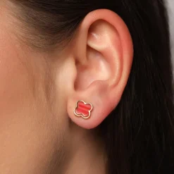 Fire Clover Ohrstecker | 18K vergoldet