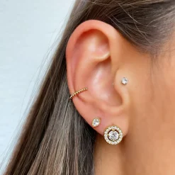 Glamour Circle Ohrstecker | 18K vergoldet