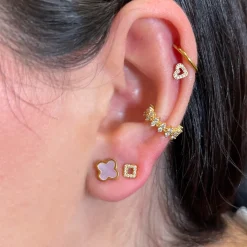 Glim Clover Ohrstecker | 18K vergoldet