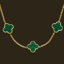 Green Clover Kette | 18K vergoldet