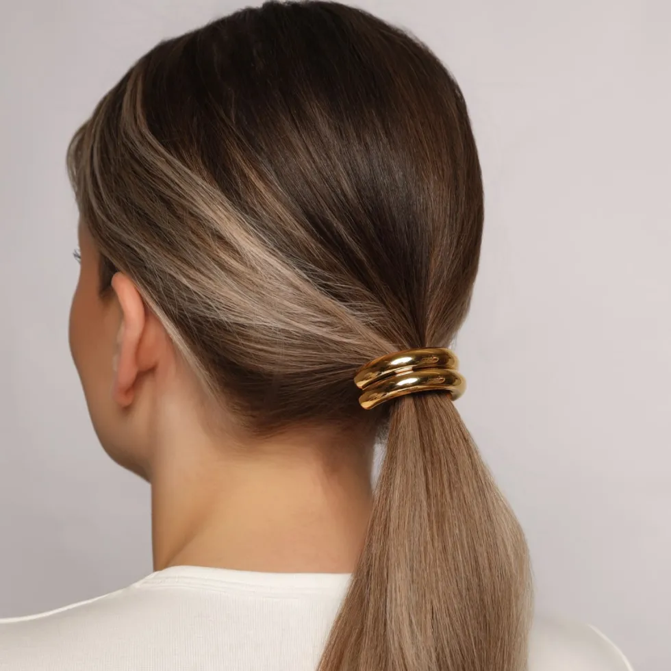 Haargummi mit Schmuck | 18K vergoldet