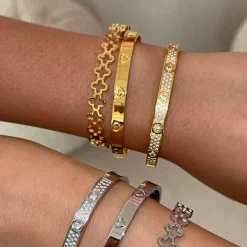 Heart Armreif | 18K vergoldet