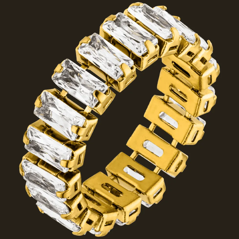 Icy Baguette Ring | 18K vergoldet