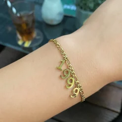 Jahreszahl Armband | 18K vergoldet