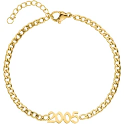 Jahreszahl Armband | 18K vergoldet
