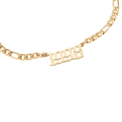 Jahreszahl Gothic Armband | 14K vergoldet