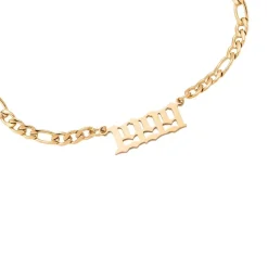 Jahreszahl Gothic Armband | 14K vergoldet