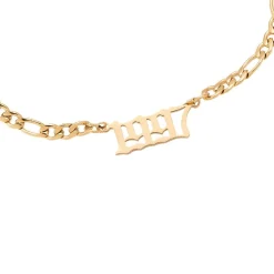 Jahreszahl Gothic Armband | 14K vergoldet