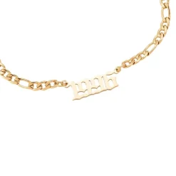 Jahreszahl Gothic Armband | 14K vergoldet