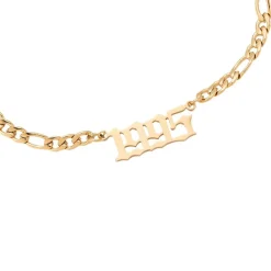 Jahreszahl Gothic Armband | 14K vergoldet