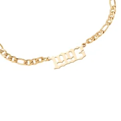 Jahreszahl Gothic Armband | 14K vergoldet