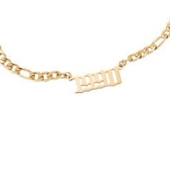 Jahreszahl Gothic Armband | 14K vergoldet