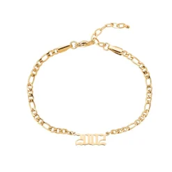 Jahreszahl Gothic Armband | 14K vergoldet