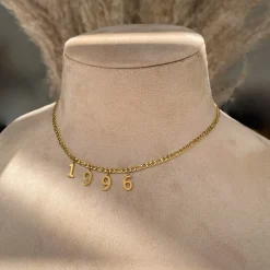 Jahreszahl Kette | 18K vergoldet