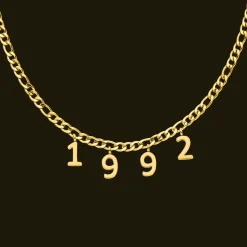 Jahreszahl Kette | 18K vergoldet