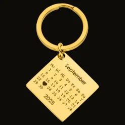 Kalender Schlüsselanhänger | 18k vergoldet