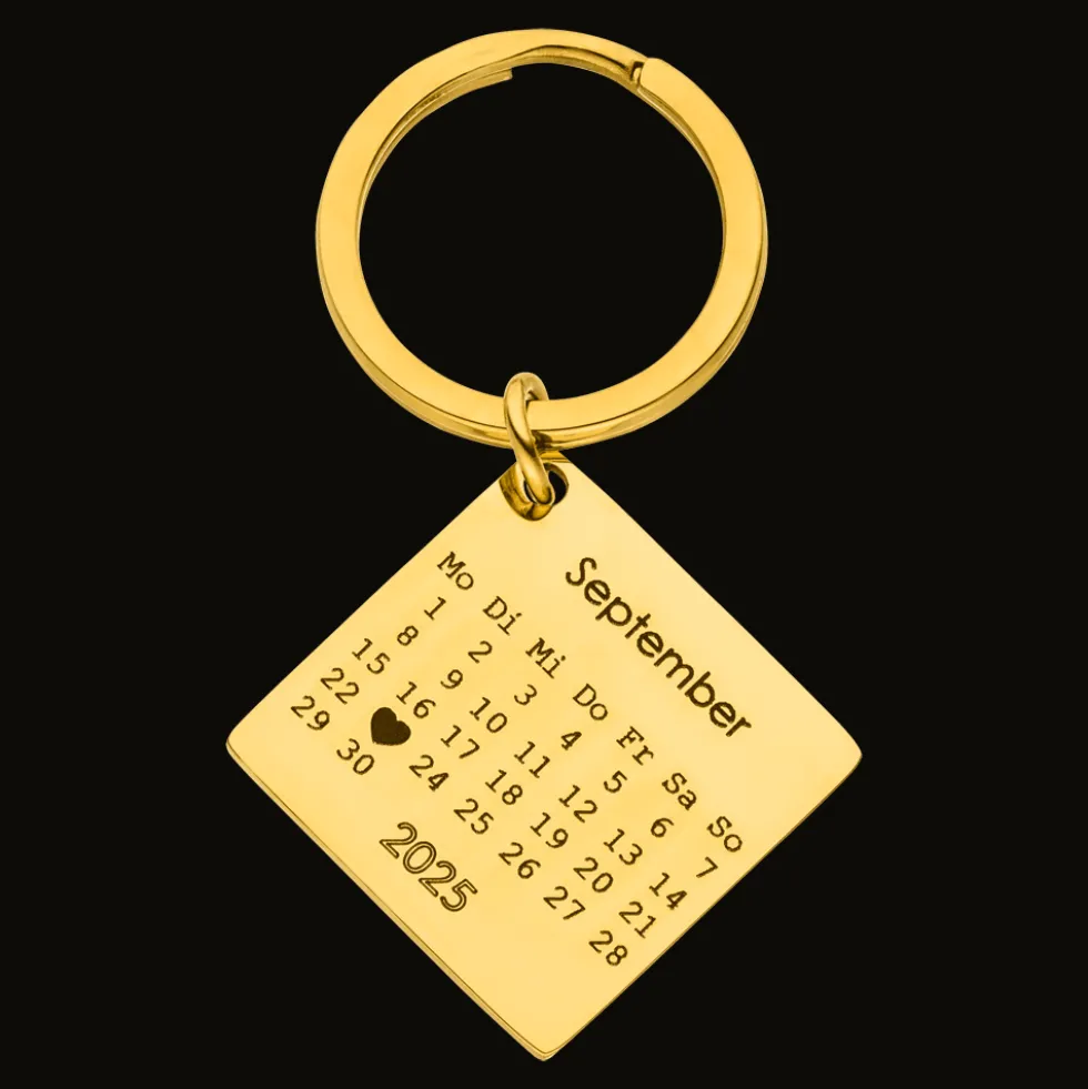 Kalender Schlüsselanhänger | 18k vergoldet